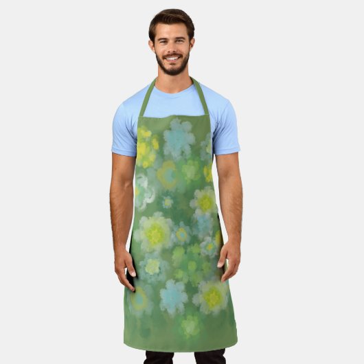 Waterverf van Floral Abstract zout Schort (Gedragen)