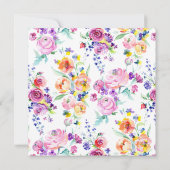 Waterverf van Floral Chic Quinceañera Kaart (Achterkant)