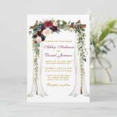 Waterverf van Floral Gold met bruinkoolstof Kaart (Staand voorkant)