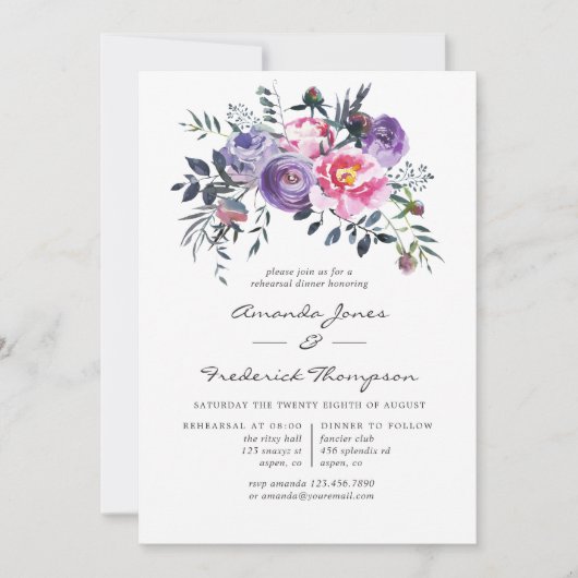 Waterverf van floral kaart (Voorkant)