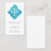 Waterverf van Floral met Abstracte blauwe ventilat Visitekaartje (Voorkant / Achterkant)