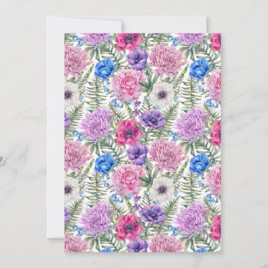 Waterverf van Floral | Peony | Dank u wel Bedankkaart (Achterkant)