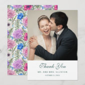  Waterverf van Floral | Peony | Dank u wel Bedankkaart (Voorkant / Achterkant)