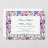  Waterverf van Floral | Pony - bruiloft Kaart (Voorkant / Achterkant)