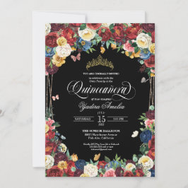 Waterverf van Floral Quinceanera Inv Kaart