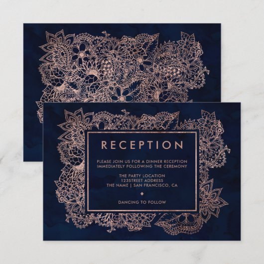 Waterverf van Floral roos gouden marineschool brui Kaart (Voorkant / Achterkant)