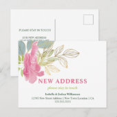  Waterverf van Floral | Verplaatsingsaankondiging Briefkaart (Voorkant / Achterkant)