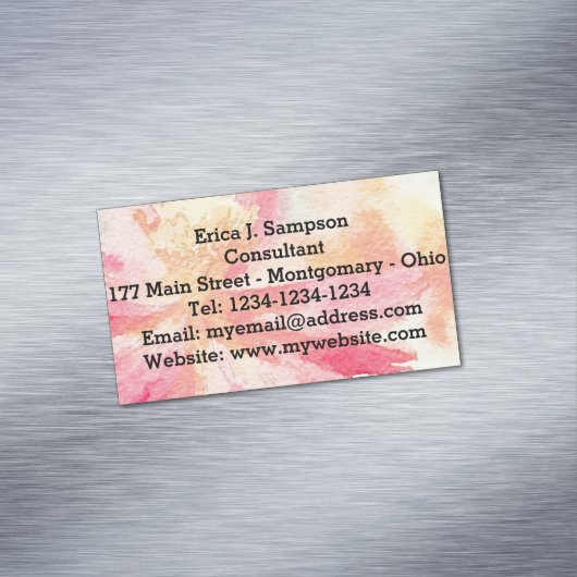  Waterverf van Floral Visitekaartje Magneet (Voorbeeld)
