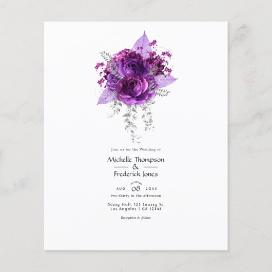 Waterverf van Floral Wedding Flyer (Voorkant)