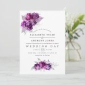 Waterverf van Floral Wedding Kaart (Staand voorkant)