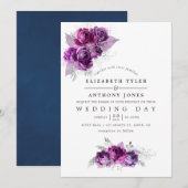 Waterverf van Floral Wedding Kaart (Voorkant / Achterkant)