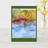 waterverf van Flyfisher + herfstkleuren Kaart (Gele Bloem)