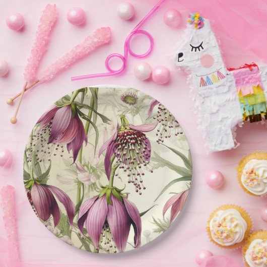  waterverf van Fritillaria meleagris Lily Papieren Bordje (Feest)