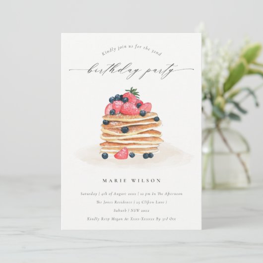 Waterverf van fruitpantserkoeken elke zondag uitno bedankkaart (Staand voorkant)