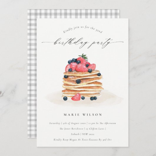 Waterverf van fruitpantserkoeken elke zondag uitno bedankkaart (Voorkant / Achterkant)