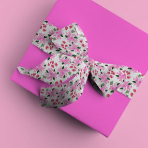 Waterverf van Fuchsia Floral Garden Satijnen Lint