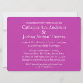 Waterverf van Fuchsia paars roze bruiloft Kaart (Achterkant)