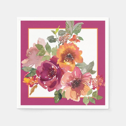 Waterverf van gebombardeerde herfsten servet (Voorkant)