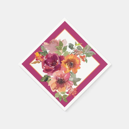 Waterverf van gebombardeerde herfsten servet (Hoek)