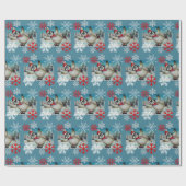 Waterverf van gedenkpenguin-ijsschaatsen cadeaupapier (Vlak)