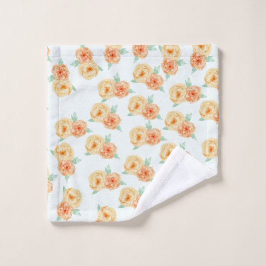 Waterverf van geel en Oranje Roos Bad Handdoek (Wasdoekje)