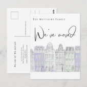 Waterverf van gefingeerde woningen Nieuwe aankondi Briefkaart (Voorkant / Achterkant)