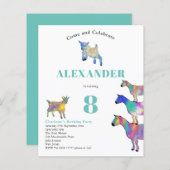 Waterverf van geiten - Birthday Party (Voorkant / Achterkant)