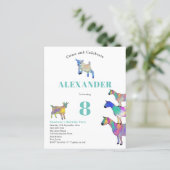 Waterverf van geiten - Birthday Party (Staand voorkant)