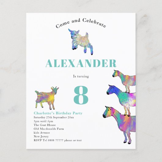 Waterverf van geiten - Birthday Party (Voorkant)