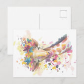 Waterverf van gekleurde Giraffe | Perfect geschenk Feestdagenkaart (Voorkant / Achterkant)