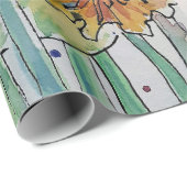 Waterverf van gele deffodilentbloemen cadeaupapier (Rol Hoek)