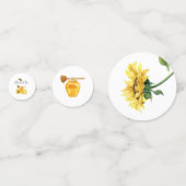 Waterverf van Gele honing Zonnebloem Baby shower v Confetti (Achterkanten)