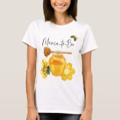 Waterverf van Gele honing Zonnebloem Baby shower v T-shirt (Voorkant)