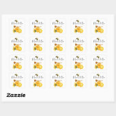 Waterverf van Gele honing Zonnebloem Baby shower v Vierkante Sticker (Vel)