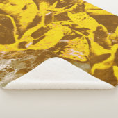 Waterverf van gele rozen sherpa deken (3/4)