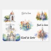 Waterverf van geloof en genade inpakpapier vel (Voorkant 3)