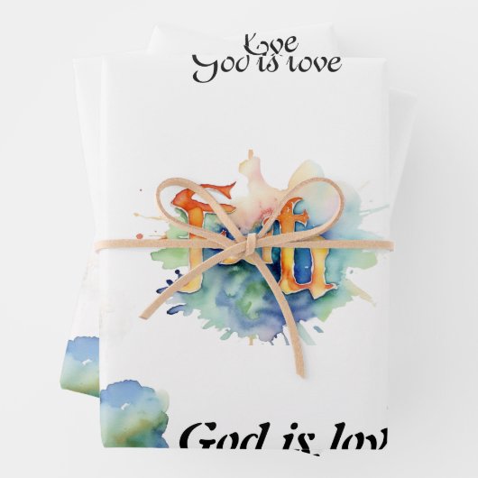 Waterverf van geloof en genade inpakpapier vel (In situ)