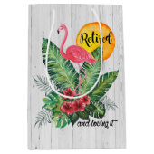 Waterverf van gepensioneerde Flamingo Medium Cadeauzakje (Voorkant)