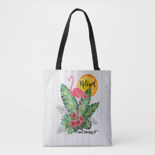 Waterverf van gepensioneerde Flamingo Tote Bag