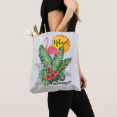 Waterverf van gepensioneerde Flamingo Tote Bag (Dichtbij)