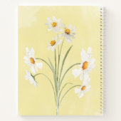 Waterverf van gepersonaliseerde White Daisy Yellow Notitieboek (Achterkant)