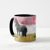 Waterverf van geweldige paarden Koffiekoffie Mok (Voorkant links)