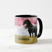 Waterverf van geweldige paarden Koffiekoffie Mok (Voorkant rechts)