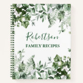 Waterverf van gezinskool Ivy Sage Ferns Recipe Notitieboek (Voorkant)