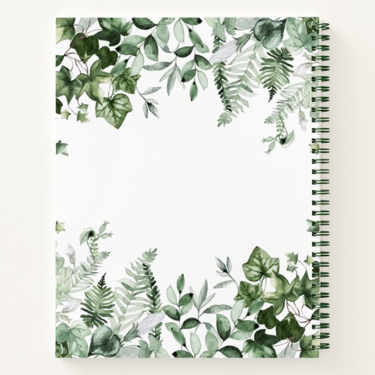 Waterverf van gezinskool Ivy Sage Ferns Recipe Notitieboek (Achterkant)