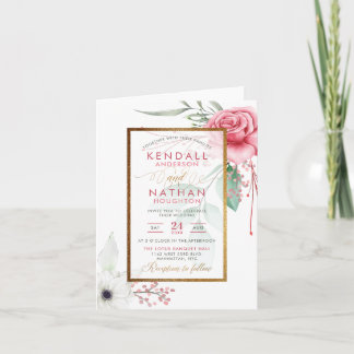 Waterverf van Glam Fuchsia Rozen
