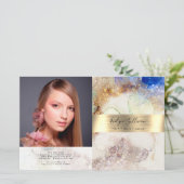 Waterverf van glitter en tweeledige brochure van b (Staand voorkant)