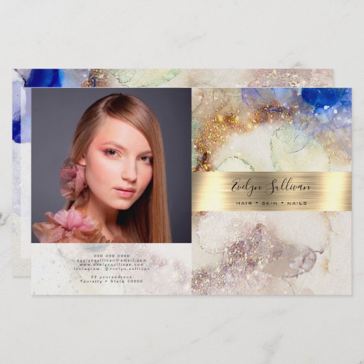 Waterverf van glitter en tweeledige brochure van b (Voorkant / Achterkant)