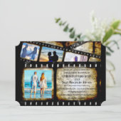 Waterverf van  goud en zwart filmpje kaart (Staand voorkant)