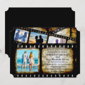 Waterverf van  goud en zwart filmpje kaart (Voorkant / Achterkant)